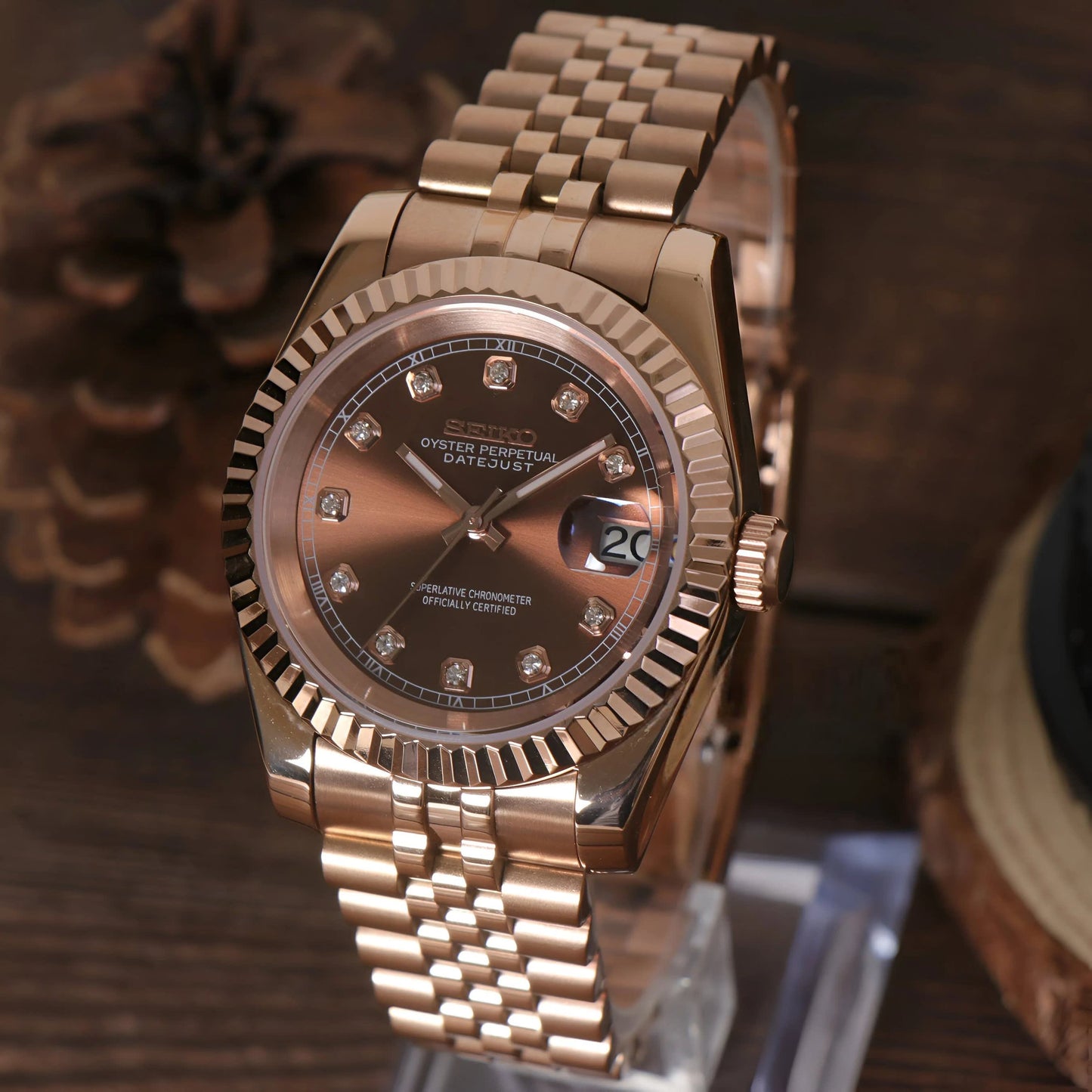 DATEJUST MOD ROSE GOLD BROWN
