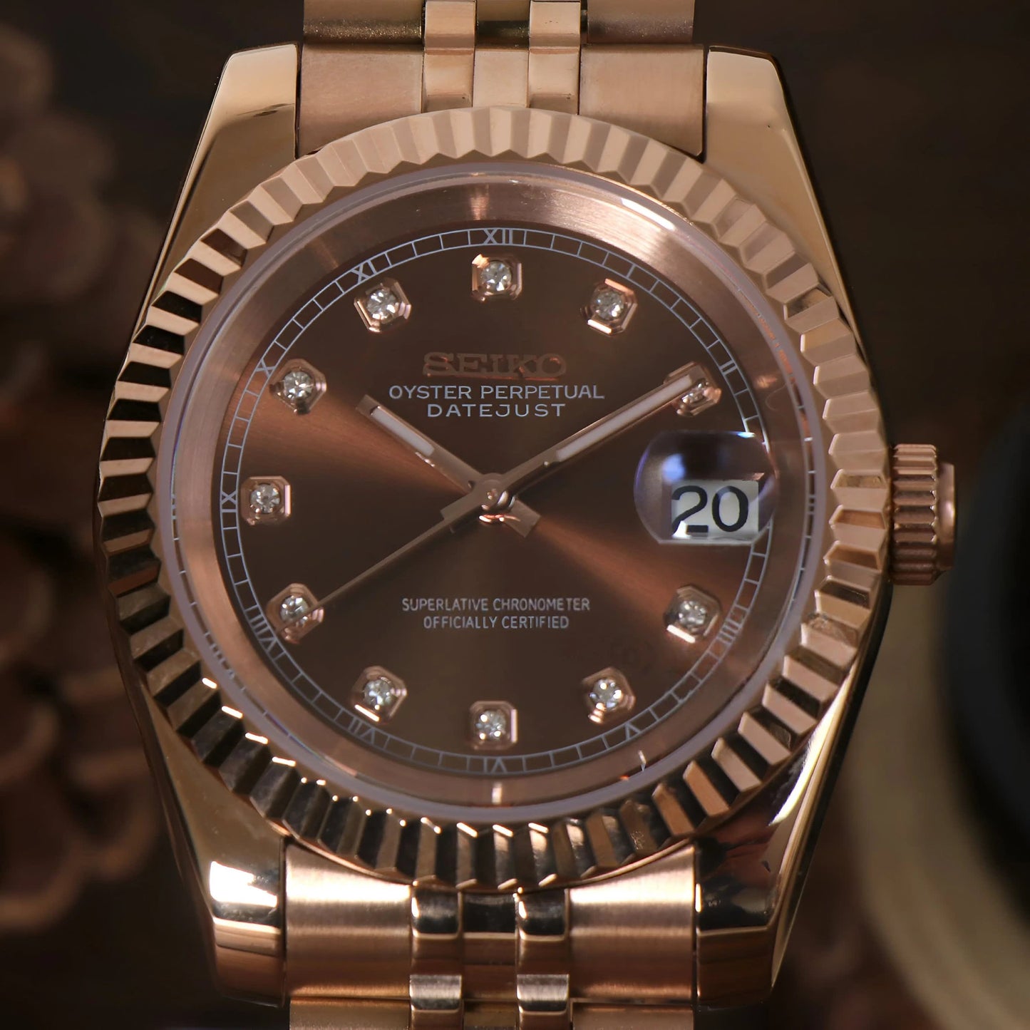 DATEJUST MOD ROSE GOLD BROWN