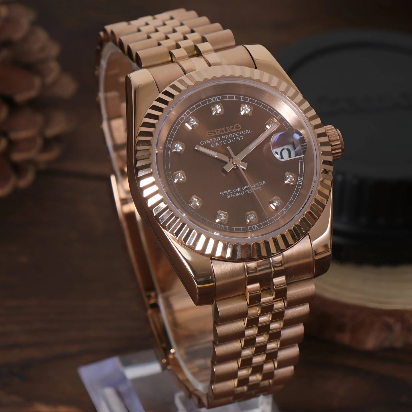 DATEJUST MOD ROSE GOLD BROWN