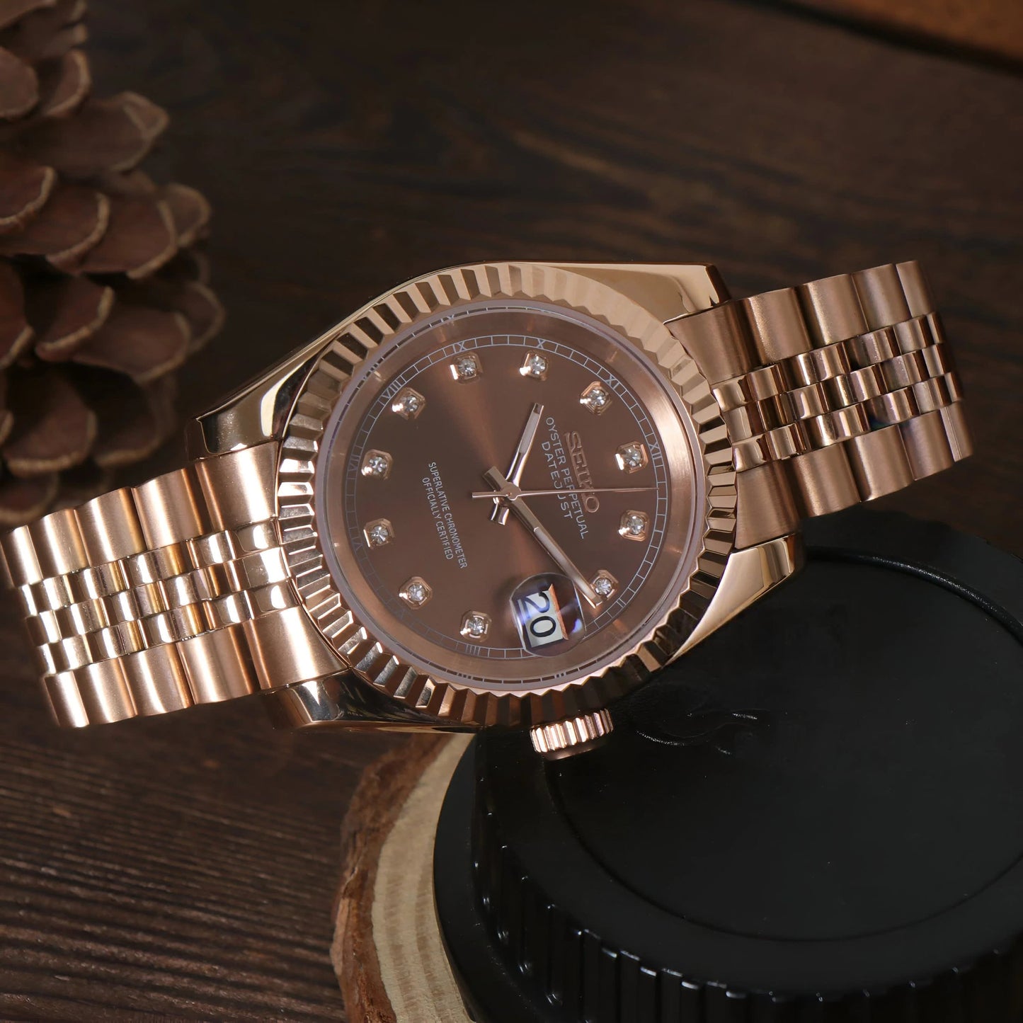 DATEJUST MOD ROSE GOLD BROWN