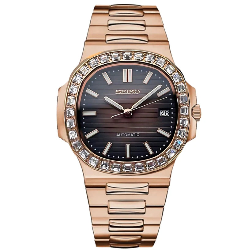 NAUTILUS MOD ROSE GOLD BROWN DIAMOND