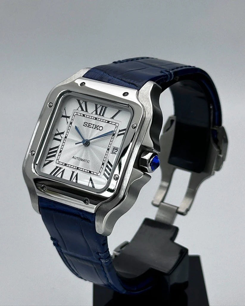 SANTOS MOD WHITE BLUE LEATHER STRAP