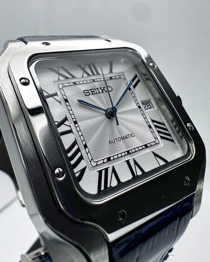 SANTOS MOD WHITE BLUE LEATHER STRAP
