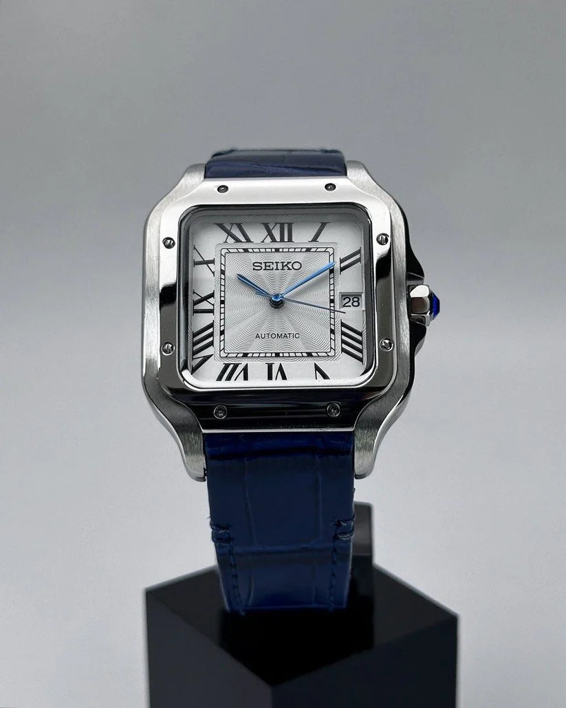 SANTOS MOD WHITE BLUE LEATHER STRAP