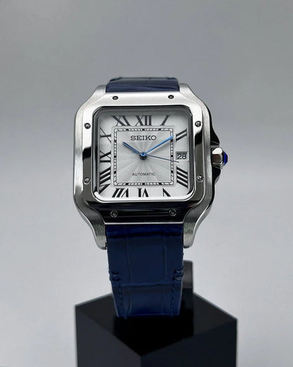 SANTOS MOD WHITE BLUE LEATHER STRAP