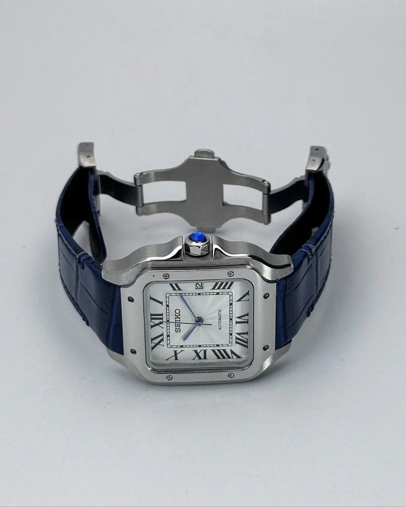 SANTOS MOD WHITE BLUE LEATHER STRAP