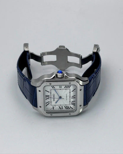 SANTOS MOD WHITE BLUE LEATHER STRAP