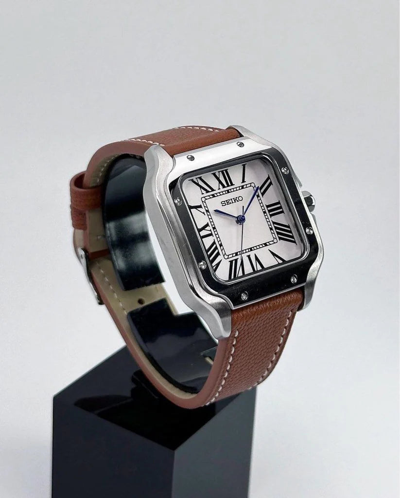 SANTOS MOD WHITE LEATHER STRAP