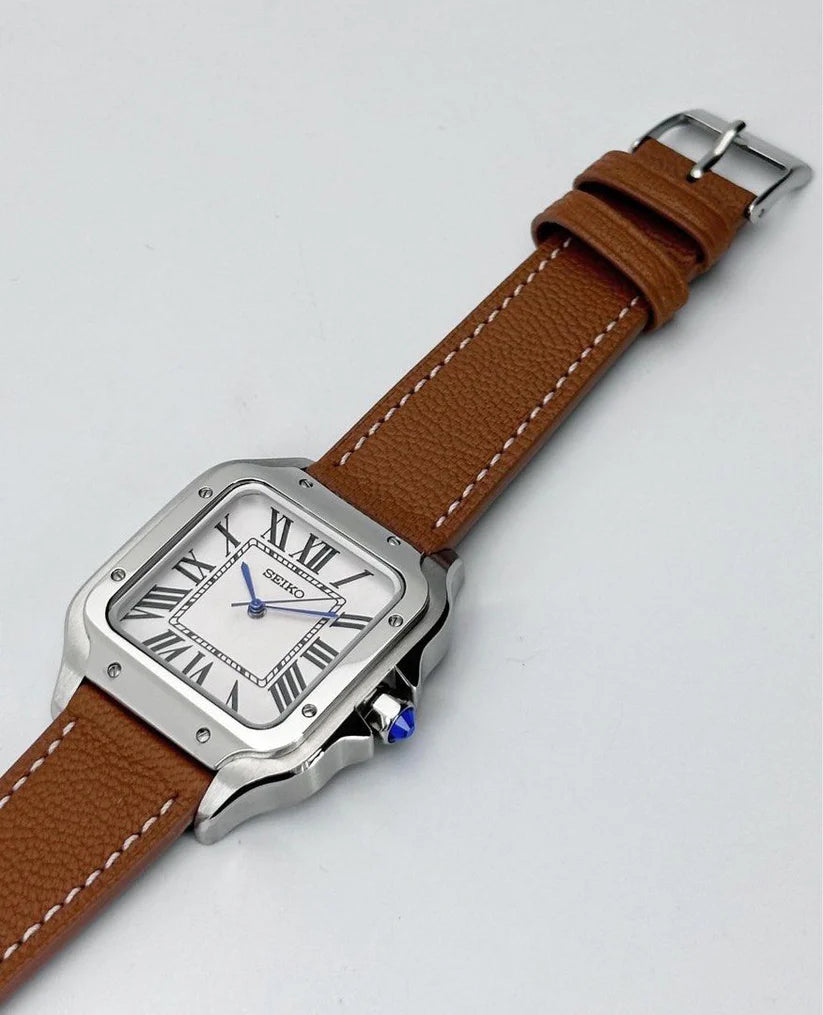 SANTOS MOD WHITE LEATHER STRAP