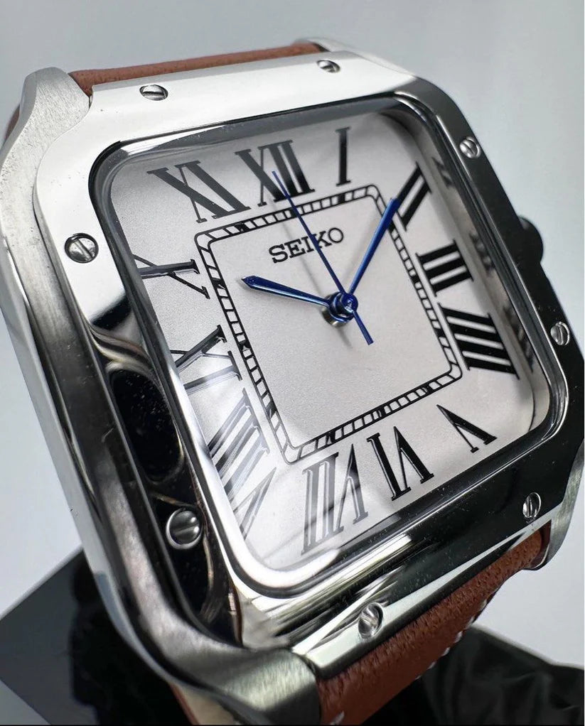 SANTOS MOD WHITE LEATHER STRAP