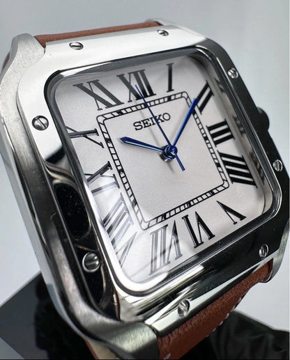 SANTOS MOD WHITE LEATHER STRAP