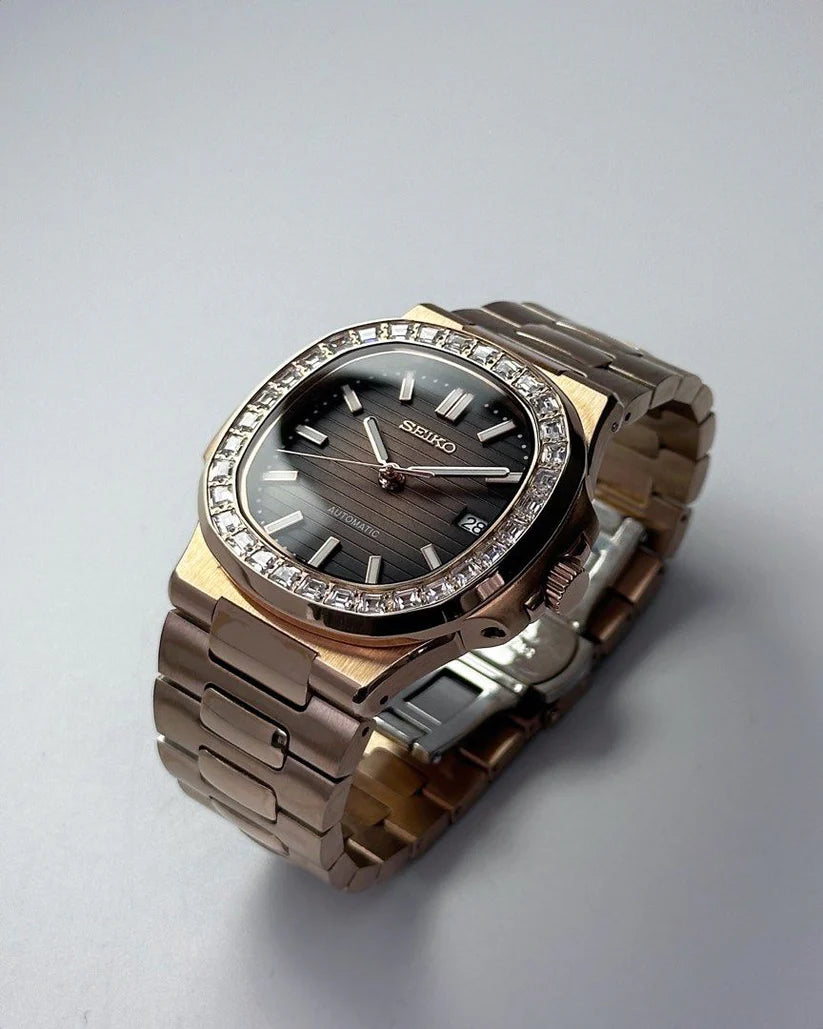 NAUTILUS MOD ROSE GOLD BROWN DIAMOND