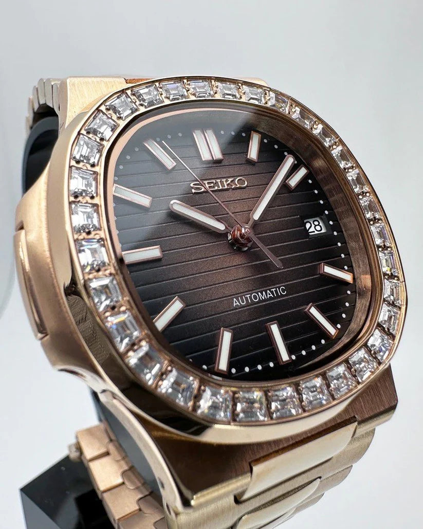 NAUTILUS MOD ROSE GOLD BROWN DIAMOND
