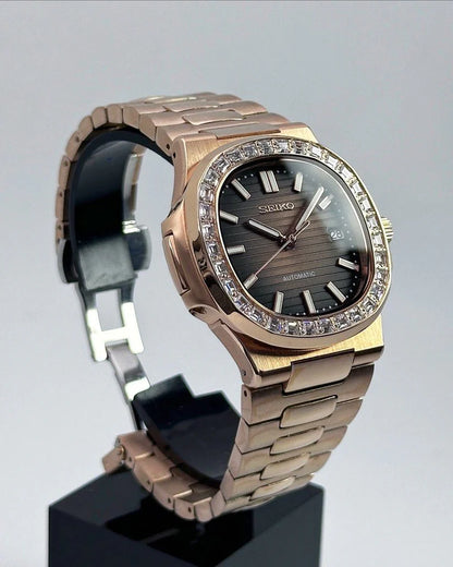 NAUTILUS MOD ROSE GOLD BROWN DIAMOND