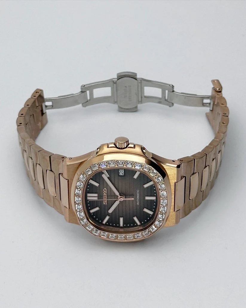 NAUTILUS MOD ROSE GOLD BROWN DIAMOND