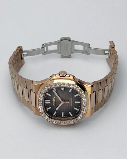 NAUTILUS MOD ROSE GOLD BROWN DIAMOND