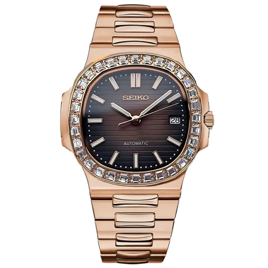 NAUTILUS MOD ROSE GOLD BROWN DIAMOND
